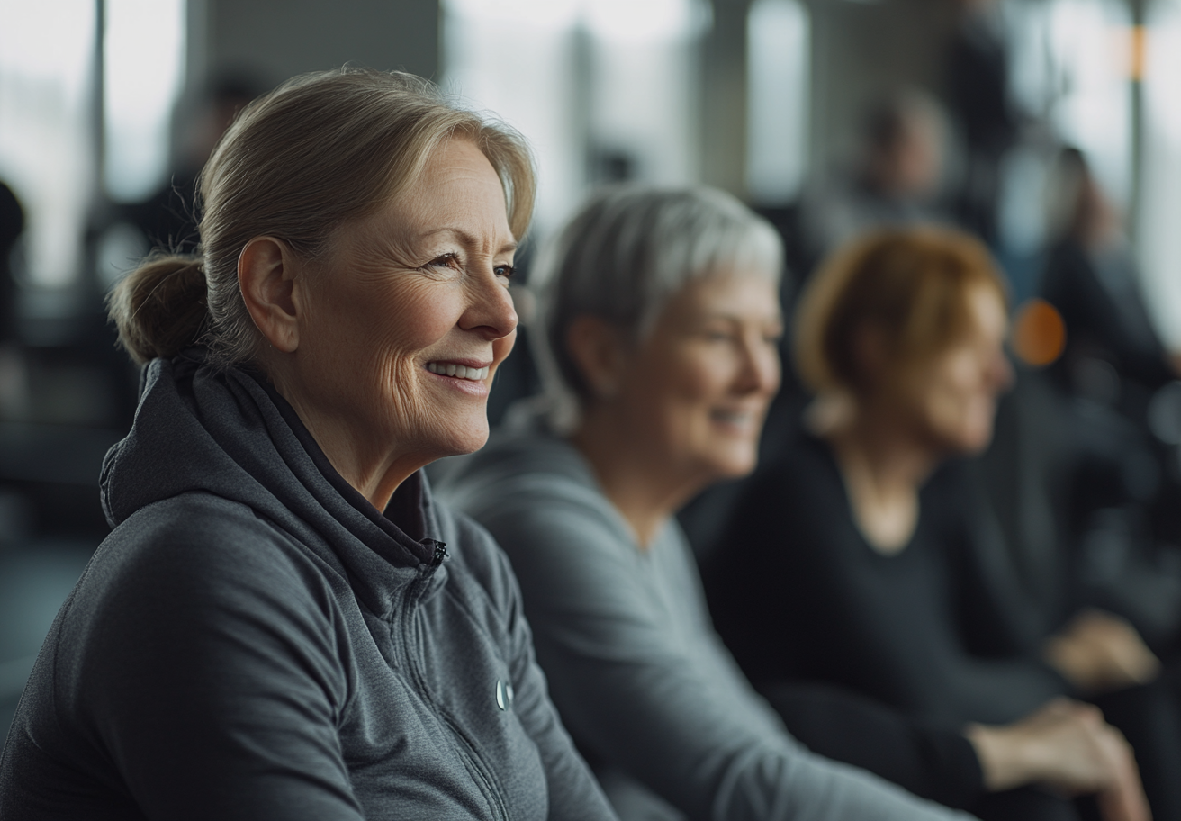 Тренер коригує навантаження для клієнта старшого віку